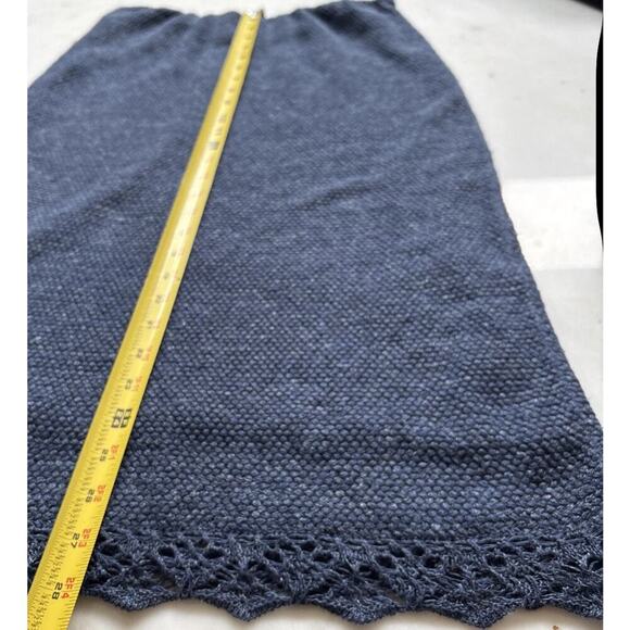 Ralph Lauren Collection Purple Label Ruffle Hem Linen Pencil Skirt Blue Lace M - Picture 9 of 13